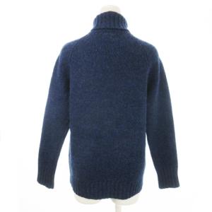 Paul Smith JEANS ニット セーター タートルネック 長袖 ウール 刺繍 ウサギ ラビット ワンポイント M 青 ブルー /MN16
