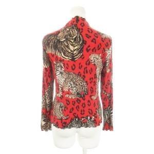 伊太利屋 GK カットソー リブ ハイネック 長袖 メロウフリル ストレッチ アニマル シマウマ柄 ヒョウ柄 レオパード