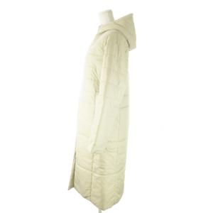 adidas SEPARATES パデット ロングコート 中綿 ジップアップ フーディ ロゴ刺繍 スポーツ M ベージュ