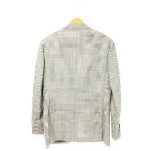 gotairiku テーラードジャケット シングル 背抜き ウール ダブルベンツ チェック 総柄 38(A6) M グレー