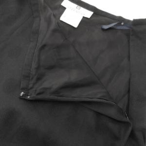 GIVENCHY BOUTIQUES フレアスカート ミモレ ロング シアー 切替 ドット 大きいサイズ 44 XXL 黒