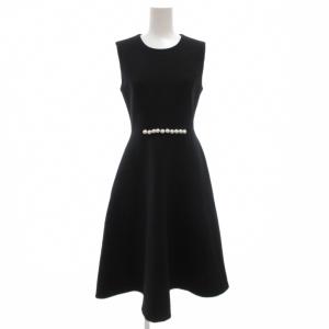 フェイクパール ノースリーブワンピース 36 ブラック YCD-317-339