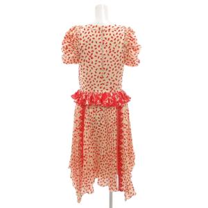 self-portrait Dot Satin Printed dress ドット サテン プリント ドレス ワンピース フリル レース半袖