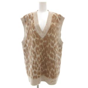 24SS 美品 レオパードジャガード オーバーサイズベスト LEOPARD JACQUARD OVERSIZED