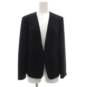 TOMORROWLAND 20SS ドライダブルクロス ノーカラージャケット フレアスカート スーツ セットアップ 36 紺 ネイビー