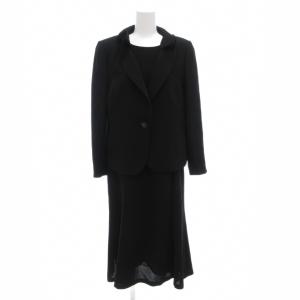 セットアップ ブラックフォーマル ジャケット 40 ワンピース 42 総裏地 シングル ロング丈 黒 ブラック