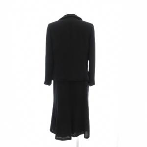 HANAE MORI セットアップ ブラックフォーマル ジャケット 40 ワンピース 42 総裏地 シングル ロング丈 黒 ブラック