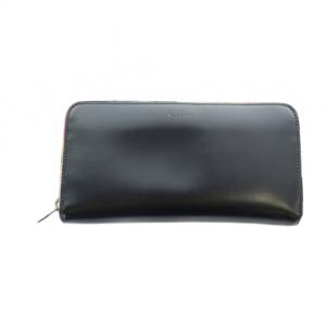 長財布 ウォレット ロゴ ラウンドファスナー レザー 黒 ブラック W1A-4609-AEDGE GY30