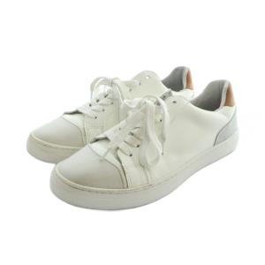 alfredoBANNISTER トゥキャップ スニーカー シューズ 靴 ツートン ロゴ 切替 レザー 42 26cm 白 ホワイト GY35