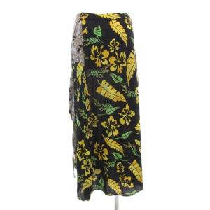3.1 phillip lim 美品 19SS フレアスカート 絹 シルク 0 黒 ブラック 黄 イエロー 花柄 総柄 /AE GY30
