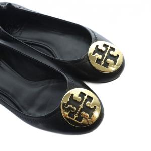 TORY BURCH CLASSIC REVA BALLET バレエシューズ フラット ロゴ金具 5.5 22.5cm 黒 ブラック