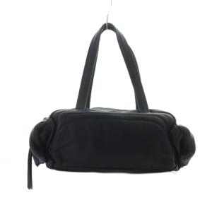 レザートートバッグ ハンド ロゴ レザー 黒 ブラック GY30 /MQ