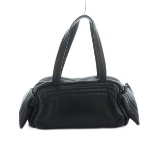 TSUMORI CHISATO レザートートバッグ ハンド ロゴ レザー 黒 ブラック GY30 /MQ