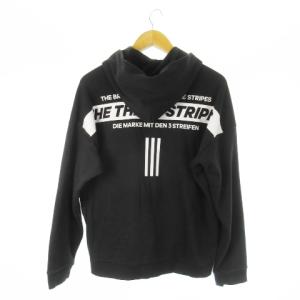 PAKAIAN ジップパーカー スウェット フーディ バックプリント スリーストライプス ロゴ刺繍 M