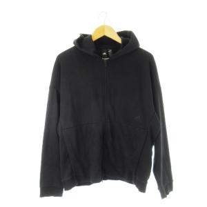 adidas PAKAIAN ジップパーカー スウェット フーディ バックプリント スリーストライプス ロゴ刺繍 M