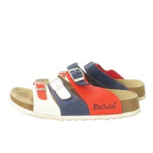 Betula by BIRKENSTOCK Swing サンダル フラット ベルト レザー 本革 コルク ロゴ 41