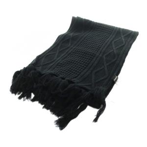 DIESEL マフラー ストール ロゴ フリンジ 黒 ブラック GY99 /MQ