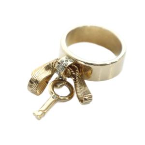 指輪 リング アクセサリー リボン 13号 ゴールド色 GY99 /MQ