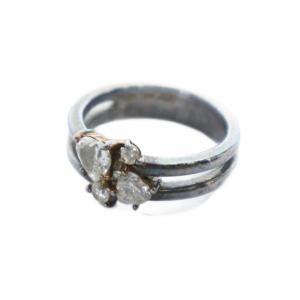 指輪 リング アクセサリー ラインストーン Silver925 11号 シルバー色 GY99 /MQ