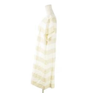 BURBERRY LONDON ひざ丈ワンピース 半袖 ボーダー 総柄 大きいサイズ 46 XL ベージュ /AO16 GY99