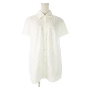 シアーシャツ 半袖 ジャカード ノバチェック ヨーク切替 44 L 白 ホワイト /CK19 GY99