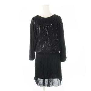 RAGGIO 2点セット ワンピース ボレロ ミニ ニット スパンコール シアー 38 M 黒 ブラック