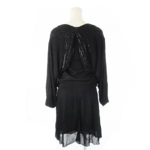 ANTEPRIMA RAGGIO 2点セット ワンピース ボレロ ミニ ニット スパンコール シアー 38 M 黒 ブラック