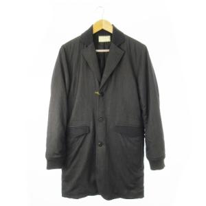 チェスターコート シングル ロング丈 中綿 ブルゾン リブ袖 切替 配色 1 M グレー /CK3 GY99