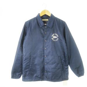 コーチジャケット 中綿 ロゴプリント 内側キルティング L 紺 ネイビー /CK1 GY99