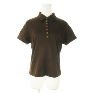 ポロシャツ 半袖 コットン ストレッチ ワンポイント ロゴ刺繍 大きいサイズ 5 XXL 茶 ブラウン