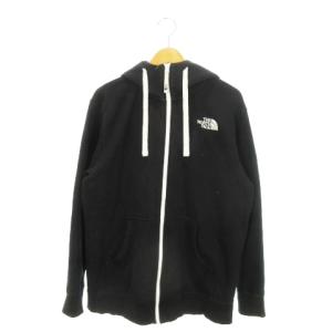 リアビューフルジップフーディ パーカー スウェット ジップアップ 裏起毛 ロゴ刺繍 アウトドア L 黒