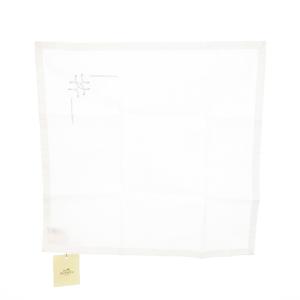 UZBEK MOUCHOIR ハンカチ コットン ワンポイント 刺繍 白 ホワイト /MN4 GY99