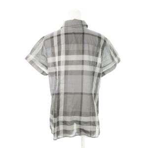 BURBERRY LONDON シャツ ブラウス 半袖 レギュラーカラー コットン ノバチェック 大きいサイズ 46 XL グレー /AH1