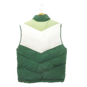 adidas Originals 中綿ベスト スタンドカラー ロゴ刺繍 トレフォイル 切り替え 配色 M 緑 グリーン /AH10 GY99