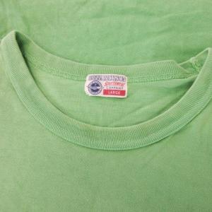 BUZZ RICKSON’S Tシャツ ロンT ラウンドネック 長袖 プリント トランプ フォーカード コットン L 緑 グリーン /AH11