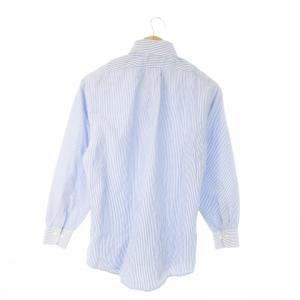 Brooks Brothers ワイシャツ Yシャツ ボタンダウン 長袖 コットン ストライプ 総柄 14.5-31 青 ブルー /AO10