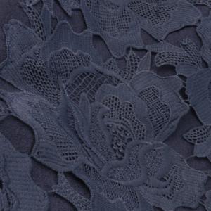 GRACE CONTINENTAL ストール ショール フリンジ レース フラワーモチーフ ウール F 紺 ネイビー /CK12 GY99