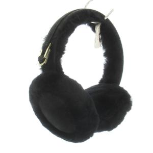 イヤーマフ 耳あて ムートン スエード ファー ロゴ S 黒 ブラック /CK9 GY99