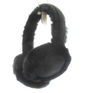 UGG australia イヤーマフ 耳あて ムートン スエード ファー ロゴ S 黒 ブラック /CK9 GY99