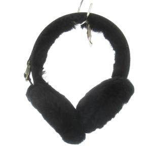 UGG australia イヤーマフ 耳あて ムートン スエード ファー ロゴ S 黒 ブラック /CK9 GY99