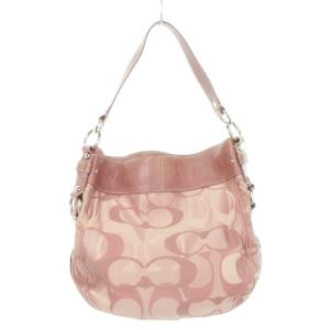 COACH ショルダーバッグ ハンドバッグ 2way ナイロンキャンバス レザー 切り替え オプティック シグネチャー