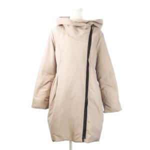 キューブキューブ Cube-Cube ダウンコート ロング フード ダブルジップ ラメ 総柄 チェック