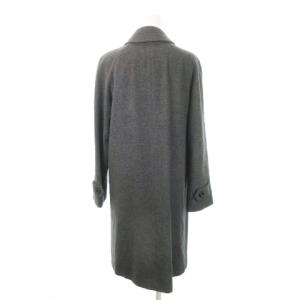 Burberry's BLUE LABEL ステンカラーコート ロング フロントボタン 比翼 カシミヤ混 ロゴ刻印ボタン 40 L グレー /MN10