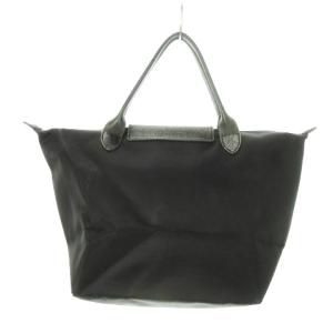 Longchamp DEPOSE ル プリアージュ ハンドバッグ ナイロン レザー 革 ロゴ 型押し 黒 ブラック /MN21