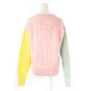 DSQUARED2 23AW モヘヤマルチカラーセーター 長袖 透かし編み 配色 S 紫 パープル /CK6 GY30