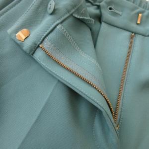 MILA OWEN MILAOWEN スラックスパンツ ストレート ハイウエスト ストレッチ 2 M 緑 グリーン /AO22 GY99