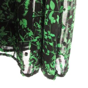 INED イネドクラロ INEDCLARO ロングスカート フレア 花柄 ストライプ フリンジドット 総柄 F 黒