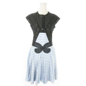 ひざ丈ワンピース ノースリーブ 切替 プリーツ チュール レース 花柄 バラ ギンガムチェック 小さいサイズ