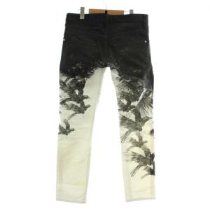 DSQUARED2 15AW CLEMENT JEAN デニムパンツ ジーンズ スキニー 総柄 ボタンフライ 46 L 黒