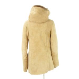 theory luxe ムートンコート スエード 羊革 フーディー ミドル丈 38 M 茶 ブラウン /AH3 GY44